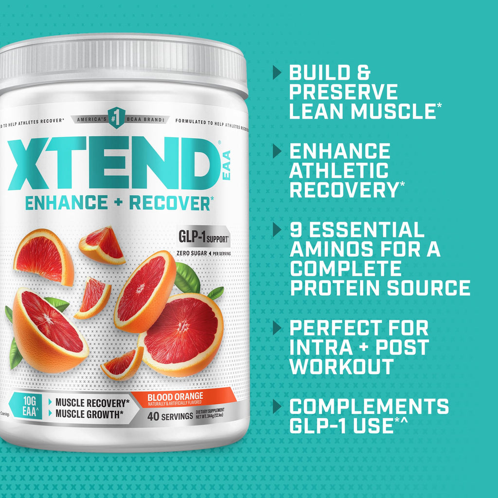 Xtend EAA + BCAA Powder with Zero Sugar, 10g EAAs, 40 Servings