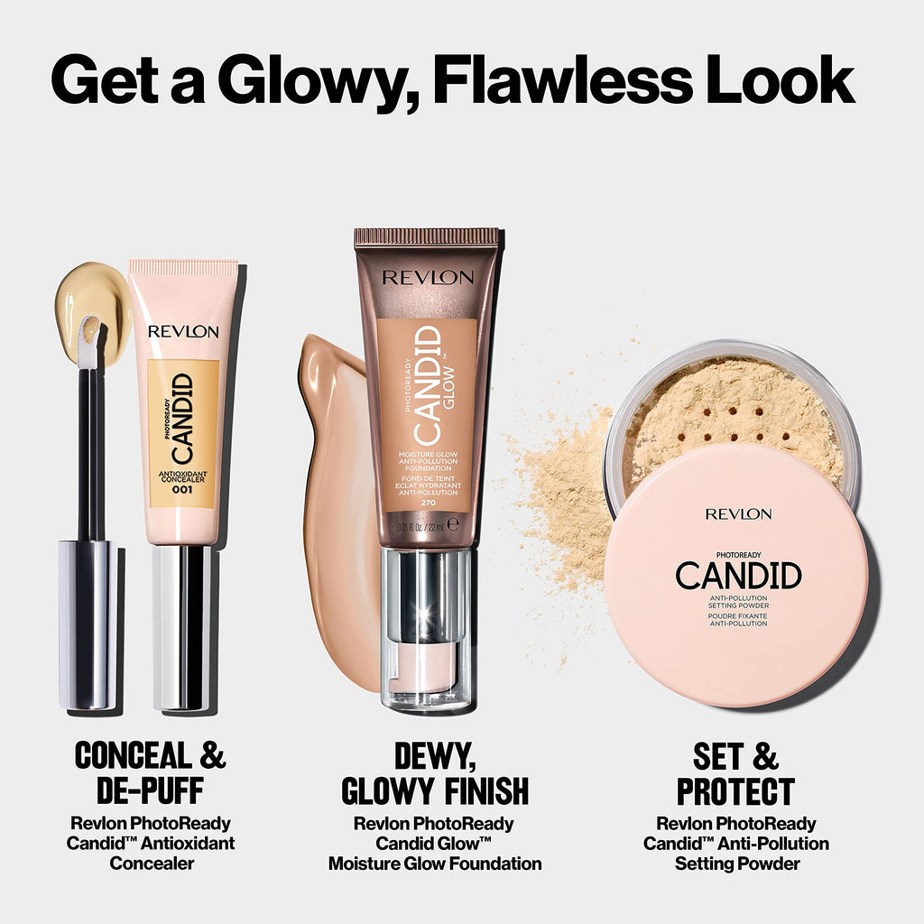 Buy now Revlon PhotoReady Candid Glow Moisture Glow Anti-Pollution Foundation with Vitamin E and Prickly Pear Oil, Anti-Blue Light Ingredients, without Parabens, Pthalates, and Fragrances, Medium Beige, 0.75 oz at indiglob india