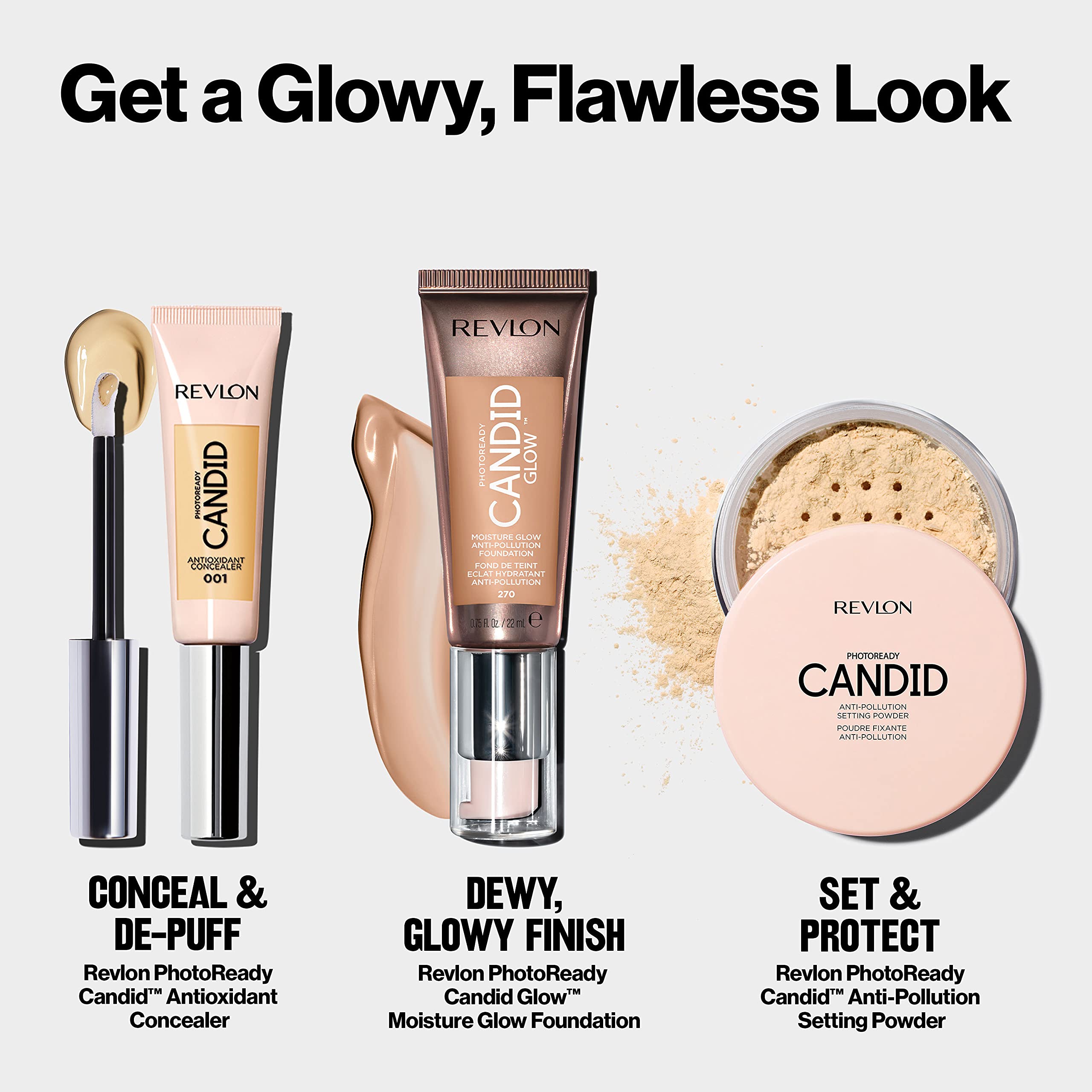 Buy now Revlon PhotoReady Candid Glow Moisture Glow Anti-Pollution Foundation with Vitamin E and Prickly Pear Oil, Anti-Blue Light Ingredients, without Parabens, Pthalates, and Fragrances, Medium Beige, 0.75 oz at indiglob india
