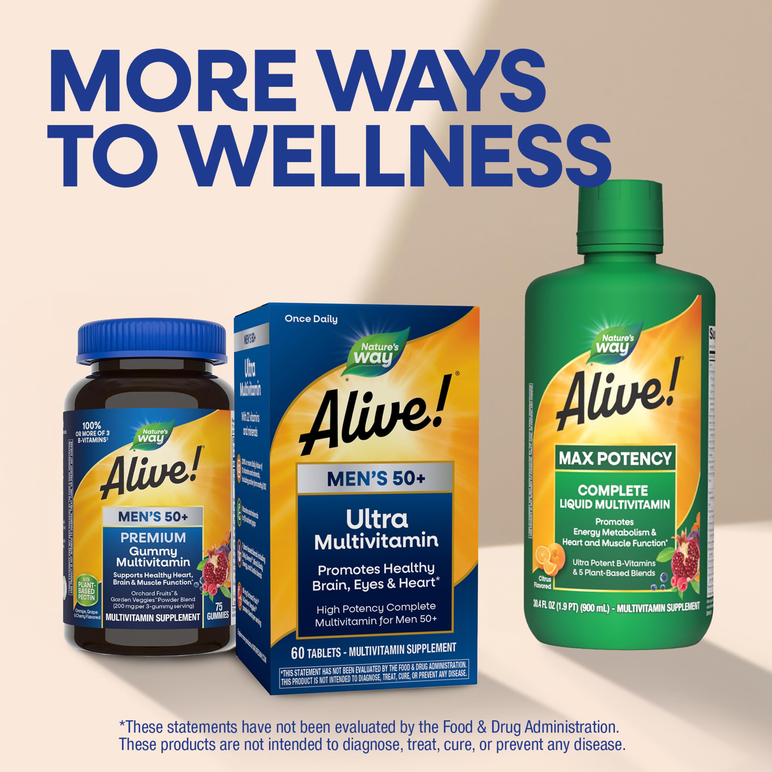 Nature's Way Alive! Men's 50 Plus Ultra Potency Multivitamin, 60 ct