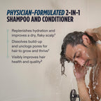Nutrafol Men's 2-in-1 Shampoo and Conditioner for Thinning Hair, 8.1 Fl Oz | Physician Formulated 2-in-1 Shampoo and Conditioner, Cleanses, Hydrates, and Visibly Improves Hair Volume & Strength