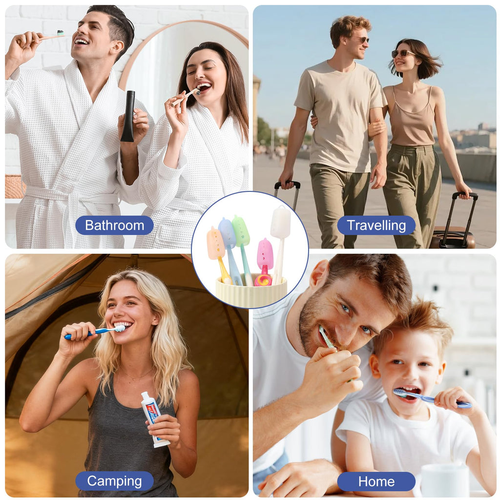6 Pack Silicone Toothbrush Covers, Travel Toothbrush Head Cover Caps