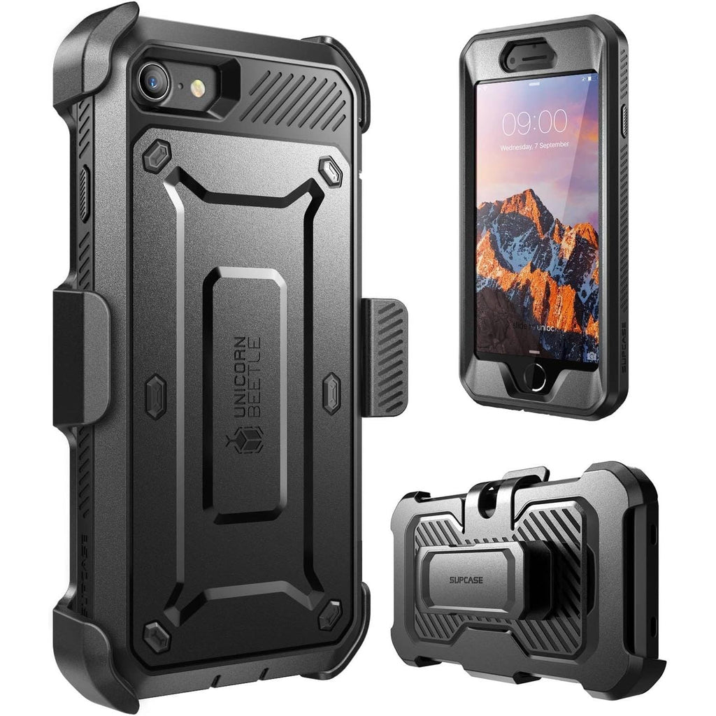 Buy now SUPCASE for iPhone 8 Plus Case with Belt-Clip (Unicorn Beetle Pro), [Built-in Screen Protector] [Military-Grade Drop Protection] Heavy Duty Rugged Phone Case for iPhone 8 Plus/iPhone 7 Plus, Black Black Black at indiglob india