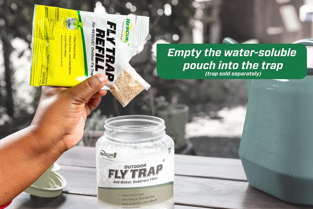 RESCUE! Reusable Fly Trap Refill – Outdoor Use - 4 Pack