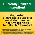 Nature Made Magnesium L-Threonate with Vitamin C & Vitamin D3, 90 Capsules | Provides 130 mg of Mag from 1800 mg Magnesium L Threonate, Cognitive Support Magnesium Supplement, 30 Day Supply