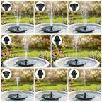 Mademax Solar Bird Bath Fountains, Upgrade 1.4W Solar Fountain Pump with 8 Nozzles & 4 Brackets, Free Standing Floating Solar Powered Water Fountain Pump for Bird Bath, Garden, Pond, Pool, Outdoor