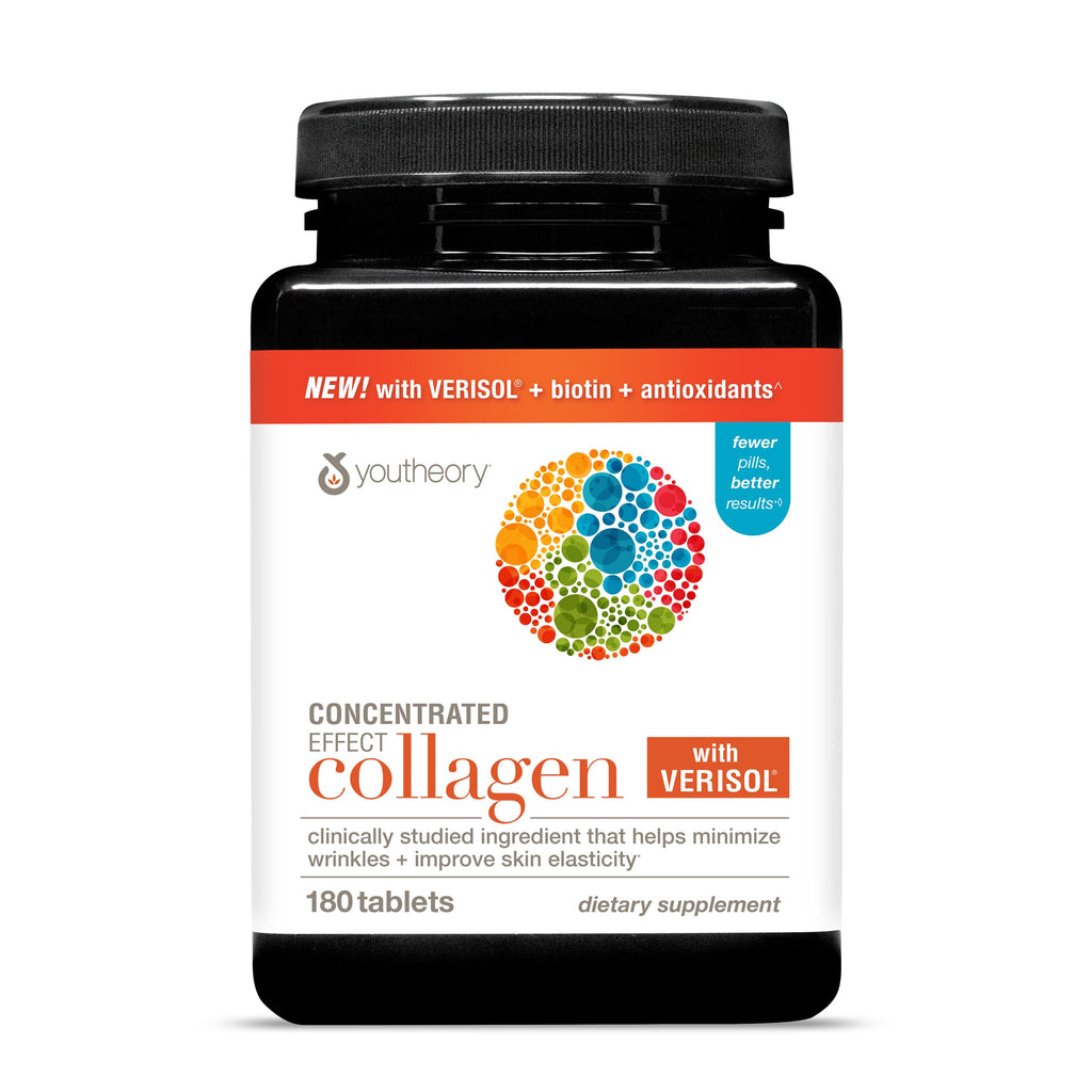 Youtheory Concentrated Effect Collagen with Verisol, 180 Tablets