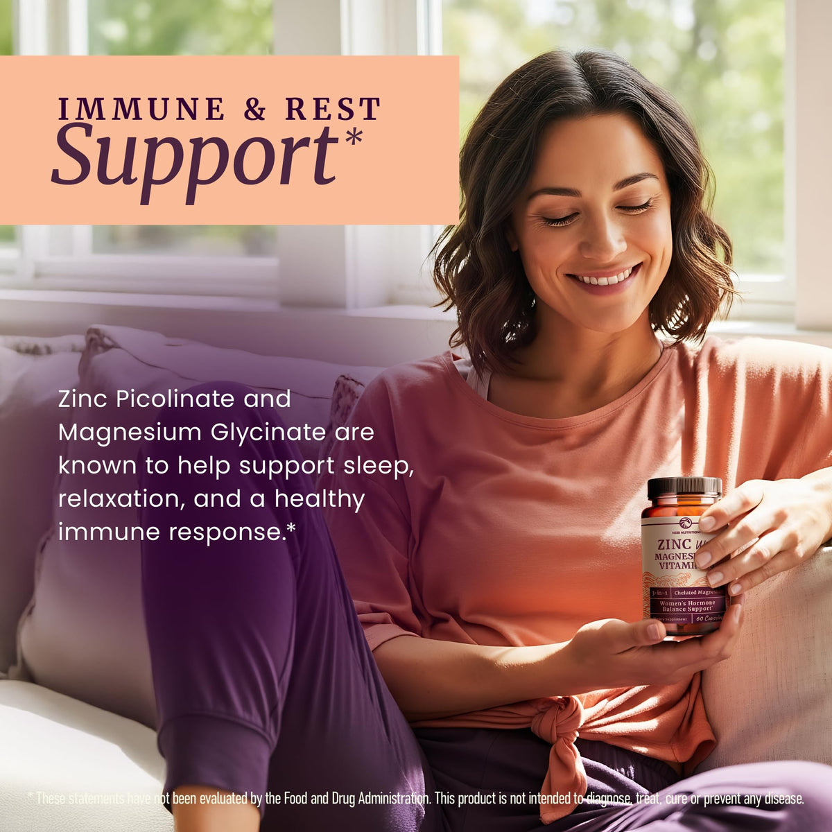 Zinc and Magnesium Supplement with Vitamin B6, Women’s Hormone Balance