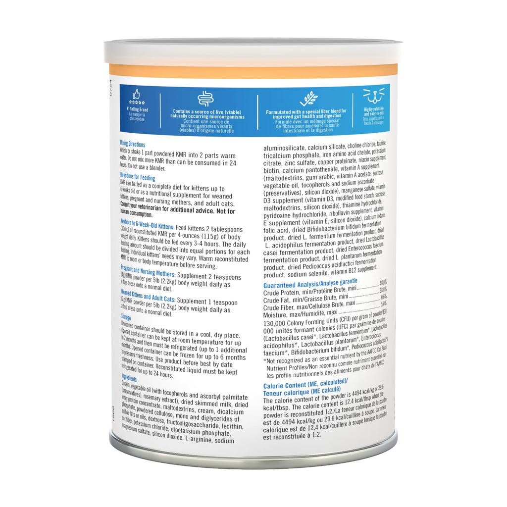 Pet-Ag KMR Kitten Milk Replacer Powder - 12 oz - Powdered Kitten Formula with Prebiotics, Probiotics & Vitamins for Kittens Newborn to Six Weeks Old - Easy to Digest