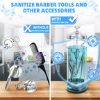 Glass Disinfectant Jar with anti-slip pad 53 Oz/1500ML, Barber Disinfectant Jar With Removable Basket, Large Sterilizing for Manicure & Pedicure Implements Stainless Steel 11.7"H x 3.8"W