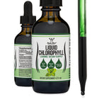 Liquid Chlorophyll Drops, Gut Health + Clear Skin, Peppermint Flavored, 2oz | Supports Digestion, Immunity, Detoxification + Clear Skin, Mulberry-Derived Chlorophyll, Mixes Clean, Nearly Tasteless, Vegan