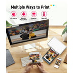 Liene M100 4x6'' Photo Printer, Phone Printer 100 Sheets & 3 Cartridges, Full-Color Photo, Portable Instant Photo Printer for iPhone Android, Thermal Dye Sublimation, Wi-Fi Picture Printer 100 Papers