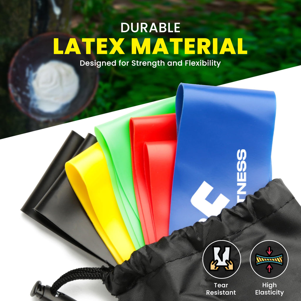 Loop Resistance Bands Set of 5 for Exercise & Strength Training