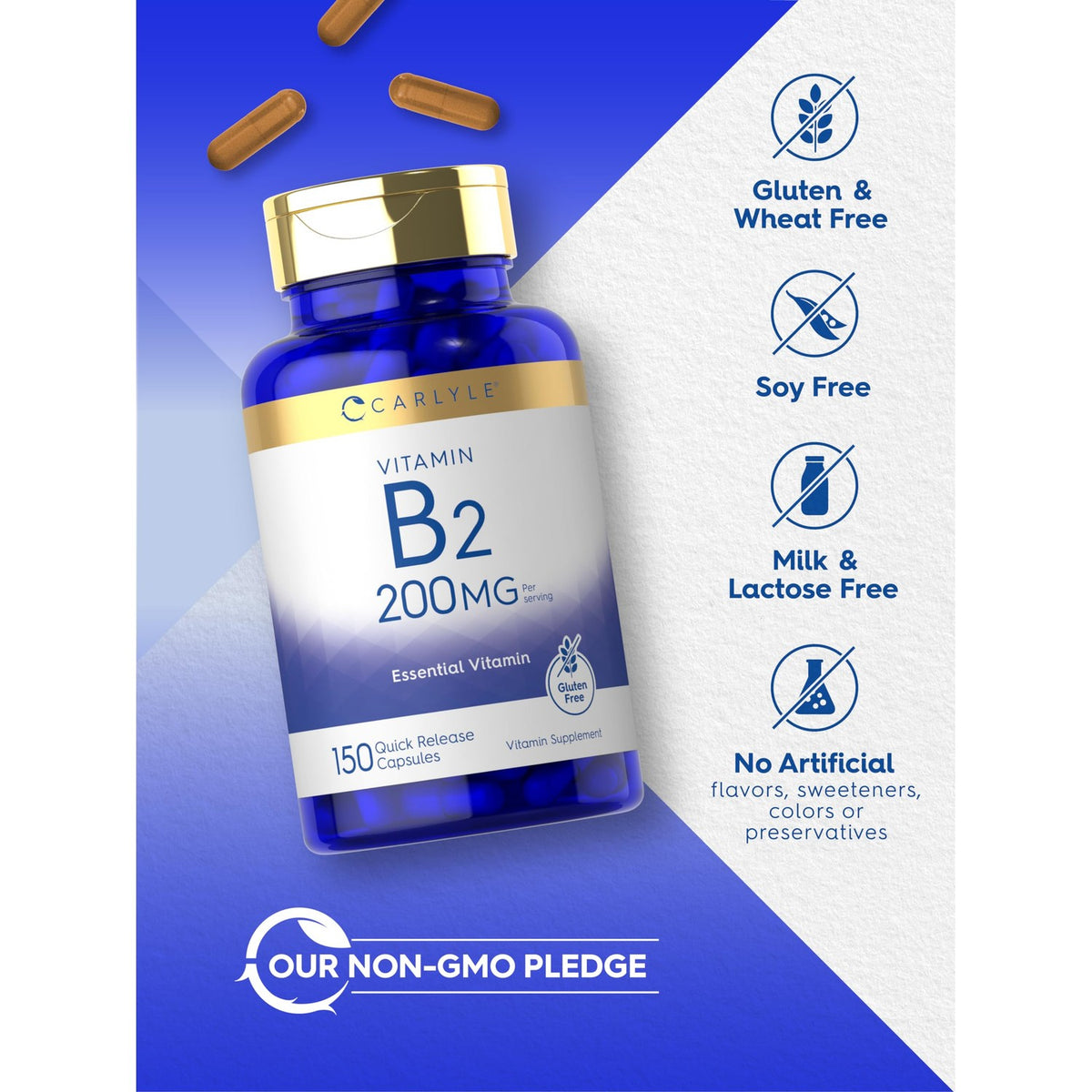 Carlyle Vitamin B2 200mg | 150 Count | Riboflavin