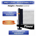 TINOS Premium Table Tennis Net & Post | Pro Screw Clamp Ping Pong Net
