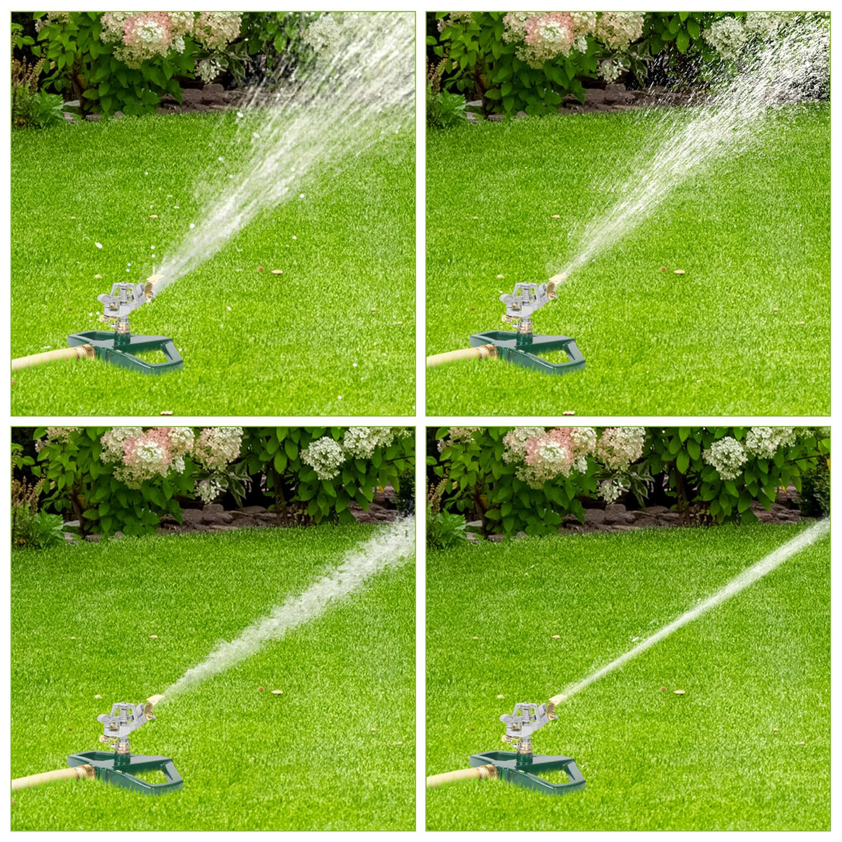WEMADE Heavy Duty Metal Pulsating Sprinklers for Yard - 360 Degree Roating Automatic Water Sprinkler for Lawn with Metal Base, Impact Sprinklers for Large Area Covers Up to 85‘ Diameter