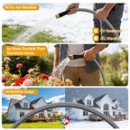 50 FT Garden Hose, Non-Expanding Water Hose, Ultra-Light & Flexible, Burst-Resistant, Kink-Free, High-Pressure Garden Hose All-Weather Use for Lawns, Gardens, and Outdoor Cleaning