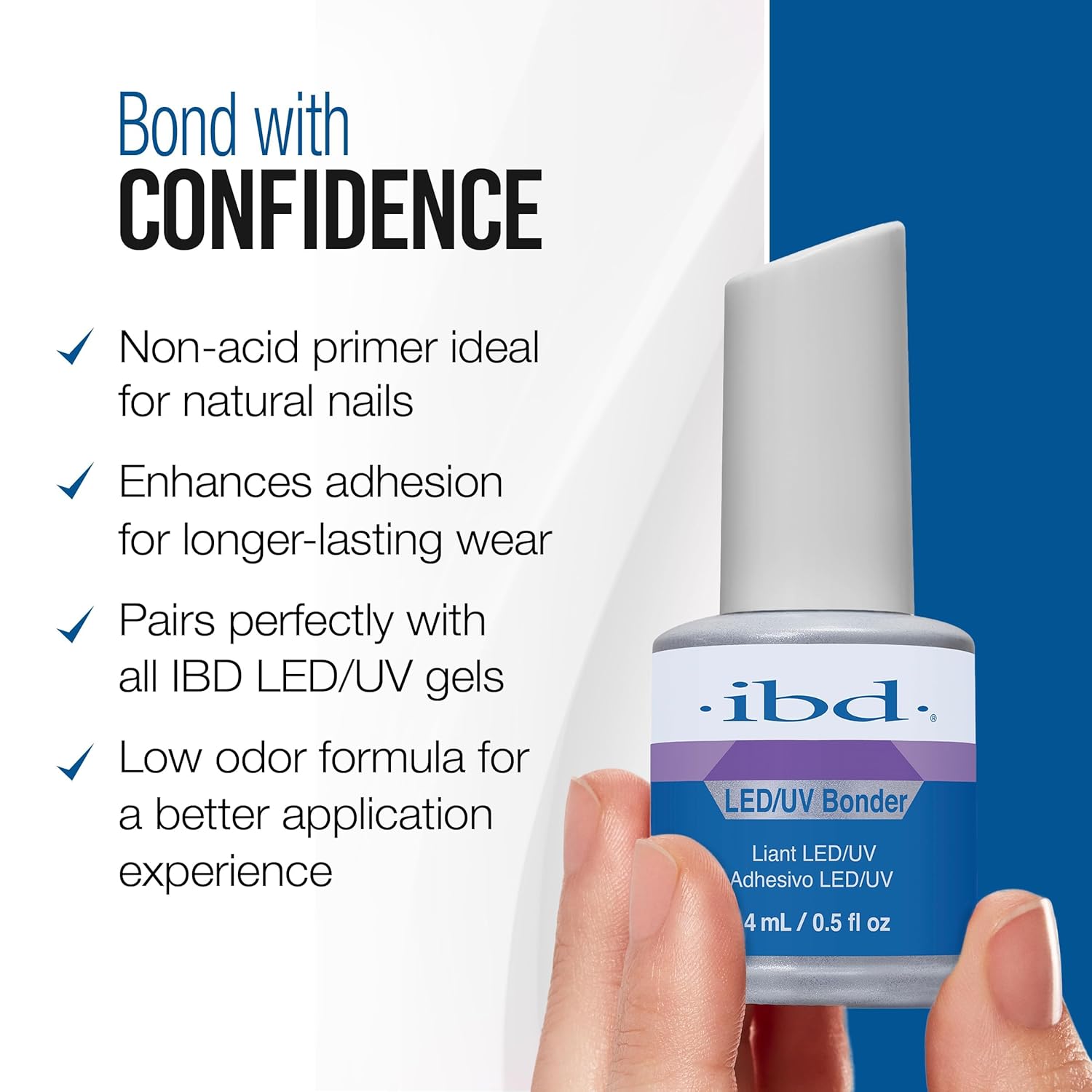 Buy now IBD LED/UV Bonder â€“ Nail Primer for Gel Polish and Acrylic Nails, Nail Bonder for Long-Lasting Adhesion, 0.5 oz at indiglob india