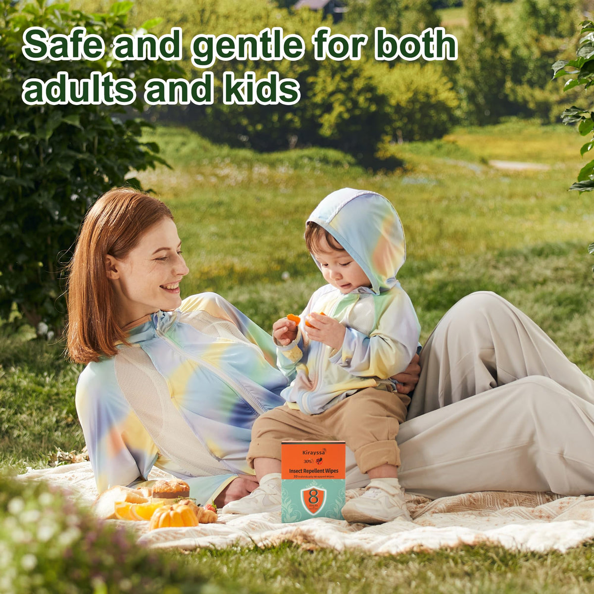 Mosquito Repellent & Tick Repellent Wipes - 8Hr Protection, 30 Singles