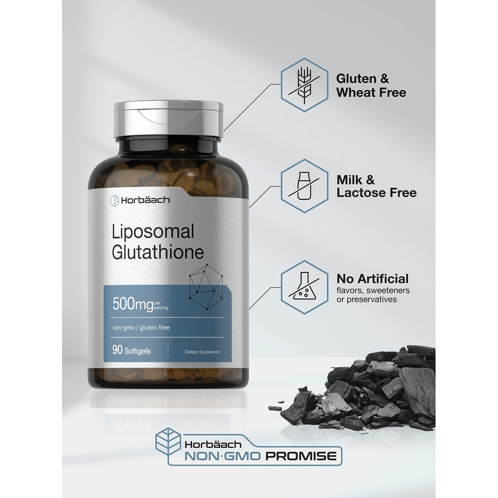 Horbäach Liposomal Glutathione 500mg | 90 Softgels | Reduced Form