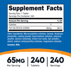 Nutricost Iron (As Ferrous Sulfate) 65mg, 240 Tablets - Non-GMO, Gluten Free (Pack of 2)