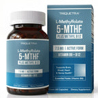 L Methylfolate 7.5mg plus Methyl B12 - Active 5-MTHF Form, MTHFR Supplement - Bloodstream Ready Methylated Folate + B12 Cofactor - Supports Mood, Homocysteine Methylation, Cognition (60 Capsules)