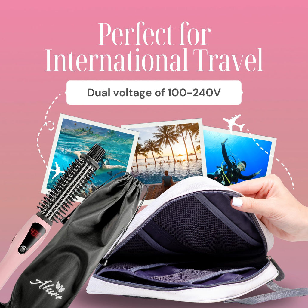 Alure Heated Styling Brush, 3-in-1 Ionic Hair Curler and Straightener Wand