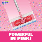 Swiffer Sweep and Mop Deluxe, Limited Edition Pink, 2-in-1 Floor Mopping and Sweeping Kit, Multi-Surface Kit for Floor Cleaning, Includes 1 Sweeper, 5 Heavy Duty Dry Cloths, 3 Heavy Duty Wet Cloths