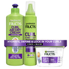 Garnier Fructis Curl Nourish Air Dry Cream XL Leave In Conditioner, Sulfate-Free Curl Defining Cream For Moisture and Frizz Control Waves, Curls, and Coils, Value Size, 16.9 Fl Oz