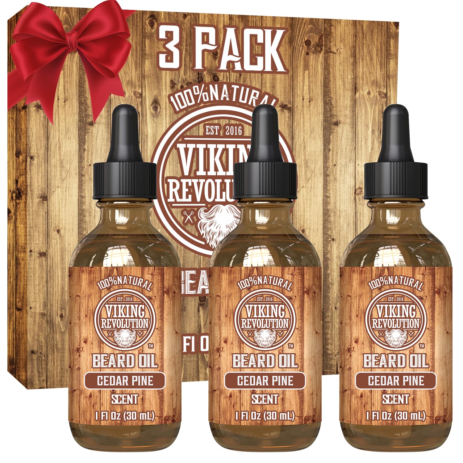 Buy now Viking Revolution Beard Oil with Clary Sage for Men - Natural Blend with Argan and Jojoba Oils for Softening, Strengthening, and Moisturizing Cedar & Pine 1 Fl Oz (Pack of 3) at indiglob india