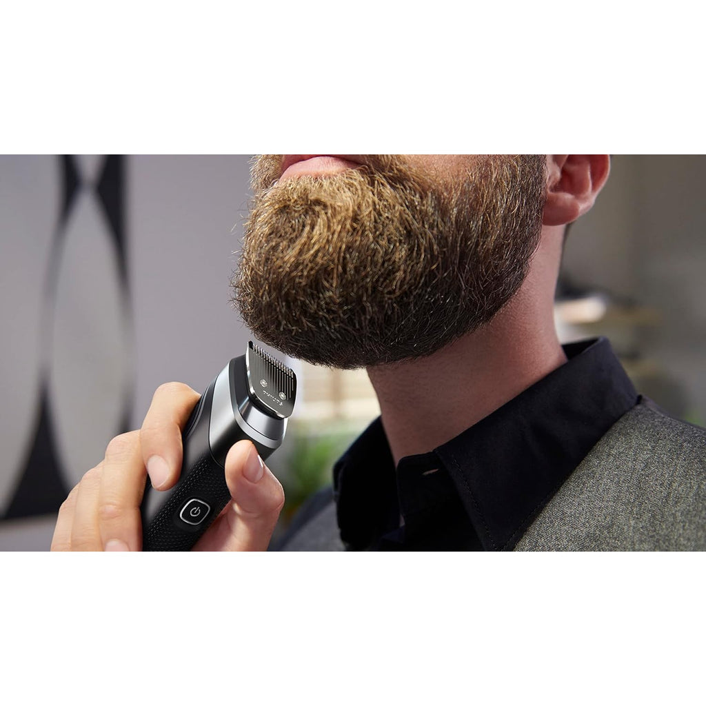 Buy now Philips Norelco Multigroom 5000 Series, All-in-One Trimmer and Hair Clipper, 18-Piece Men's Grooming Kit for Beard, Face, Hair, Body and Intimate Areas, No Blade Oil Needed, Model MG5910/49 at indiglob india