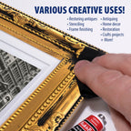 AMACO Rub n Buff Wax Metallic Finish 4 Color Kit - Antique Gold Silver Leaf Gold Leaf Ebony 15ml Tubes - Versatile Gilding Wax for Finishing Furniture Antiquing and Restoration - 4 Rub and Buff Colors