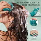 VOERUY Scalp Scrub, Rosemary Scalp Exfoliator Scrub Shampoo, 2-in-1 Scalp Treatment with Mint Oil, Hair Treatment to Clarify and Remove Build Up with Silicone Scalp Massager, 10.6oz/300g