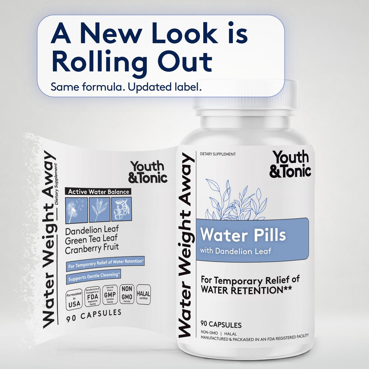 Youth & Tonic Natural Water Pills Weight Loss Women, Men, Water Retention