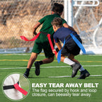 Flag Football Set, 14-Player Kit with 42 Flags, Size 3 Ball and Cones