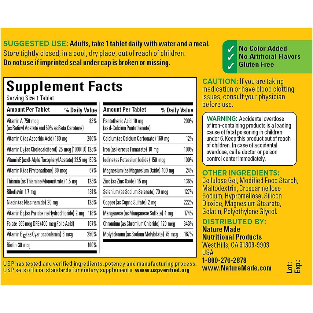 Nature Made Multi Complete Tablets 130 ea (Pack of 4)