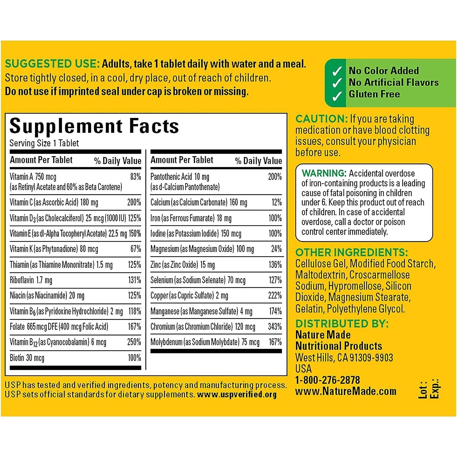 Nature Made Multi Complete Tablets 130 ea (Pack of 4)