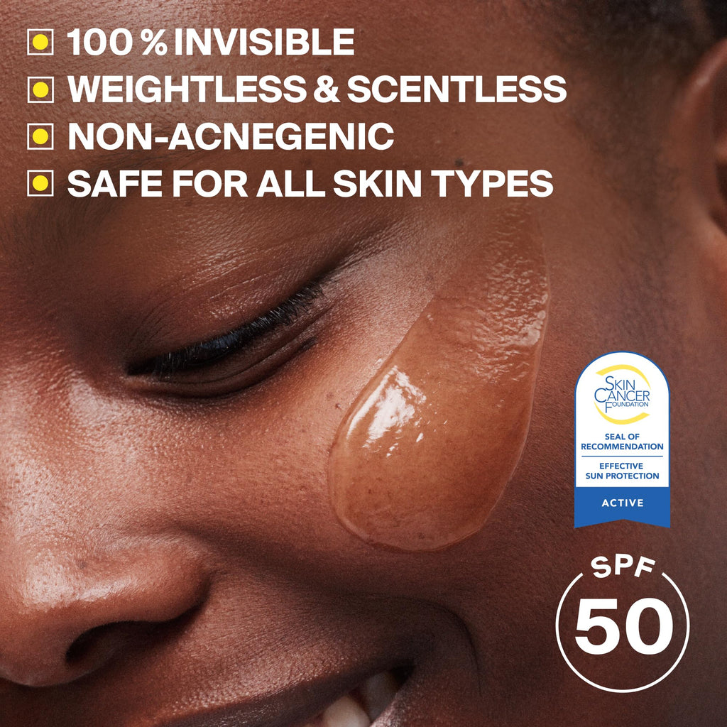Supergoop! Unseen Sunscreen - SPF 50 - Clear & Invisible Face Sunscreen + Broad Spectrum + Makeup-Gripping Primer - Weightless, Scentless, Oil Free