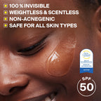 Supergoop! Unseen Sunscreen - SPF 50 - Clear & Invisible Face Sunscreen + Broad Spectrum + Makeup-Gripping Primer - Weightless, Scentless, Oil Free
