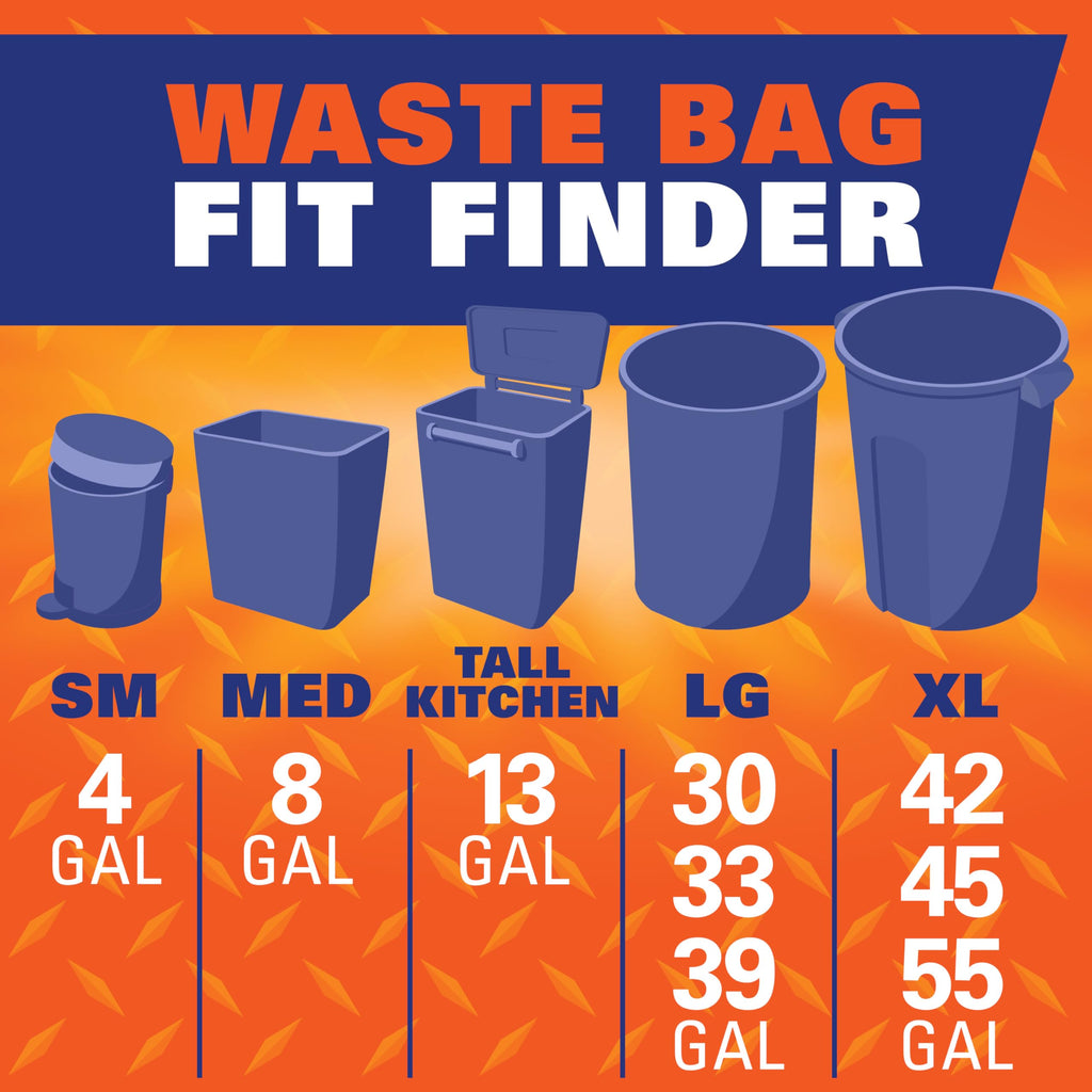 Hefty Ultra Strong 30 Gal Large Trash Bags, Black, Fabuloso Lavender, 50ct
