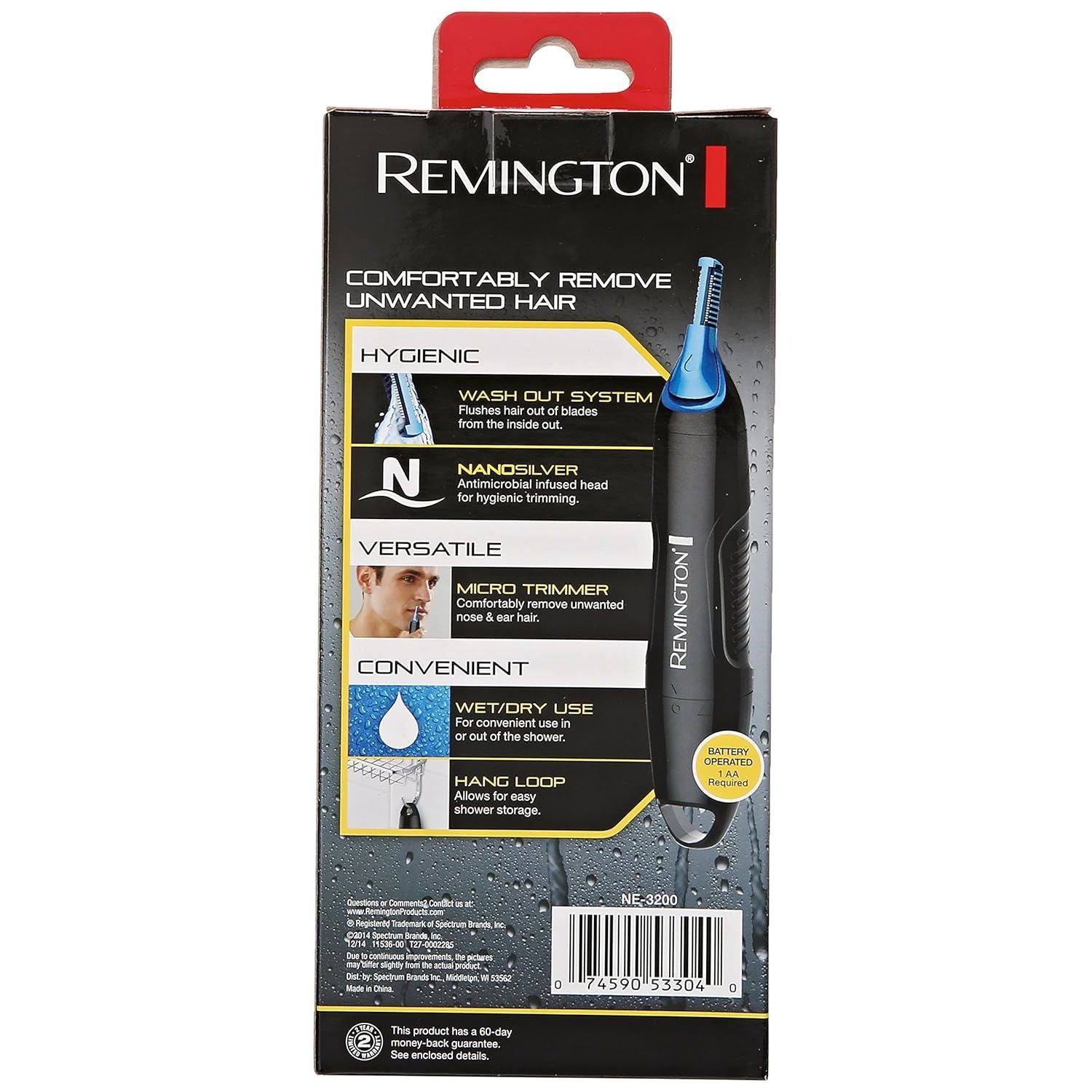 Buy now Remington NE3200 Nose and Ear Hair Trimmer with Wash Out System, Black at indiglob india