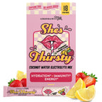 Legendairy Milk She's Thirsty Lemon Lime, No Sugar Added Electrolytes Powder Packets Coconut Water Mix for Women, Instant Hydration Packets, Immune Support, Pregnancy Safe, 18 Ct
