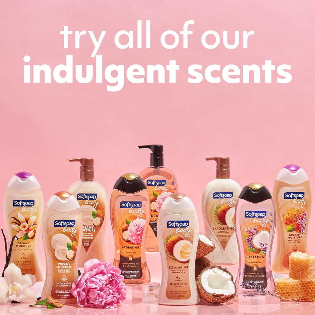 Buy now Softsoap Body Wash Exfoliating Scrub, Coconut Butter Scent, 20 oz Bottle at indiglob india