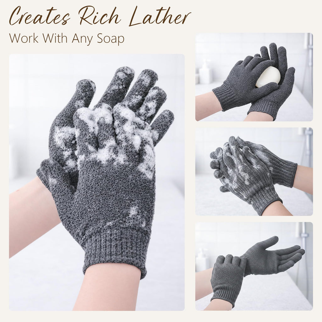 12 Pcs Exfoliating Gloves, Exfoliating Body Scrubber Exfoliator, Korean Exfoliating Mitt, Dead Skin Remover, Exfoliate Bath Shower Gloves, Moroccan Hand Body Scrub Mitt, Loofah Wash Cloth Washcloth | exfoliating