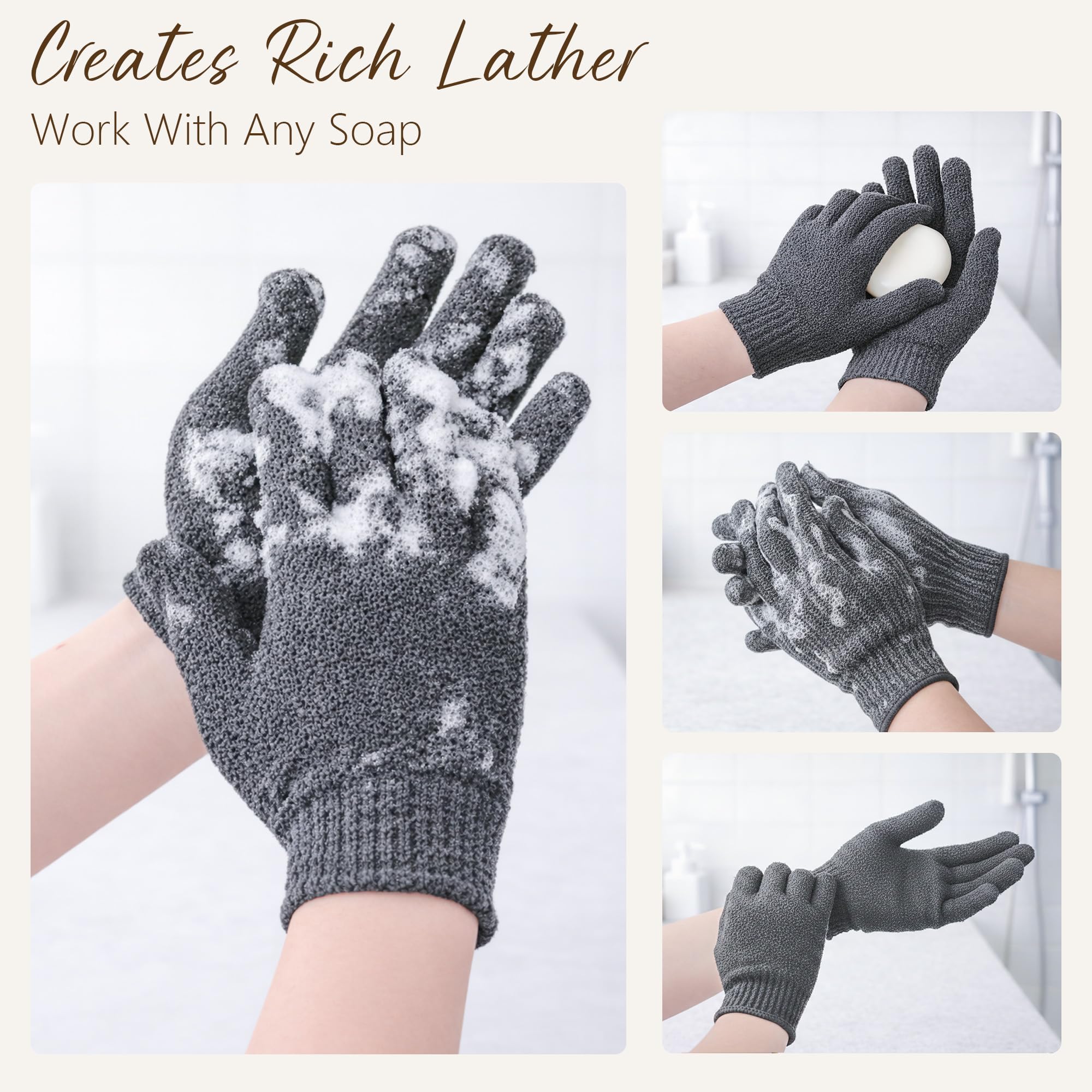 12 Pcs Exfoliating Gloves, Exfoliating Body Scrubber Exfoliator, Korean Exfoliating Mitt, Dead Skin Remover, Exfoliate Bath Shower Gloves, Moroccan Hand Body Scrub Mitt, Loofah Wash Cloth Washcloth | exfoliating