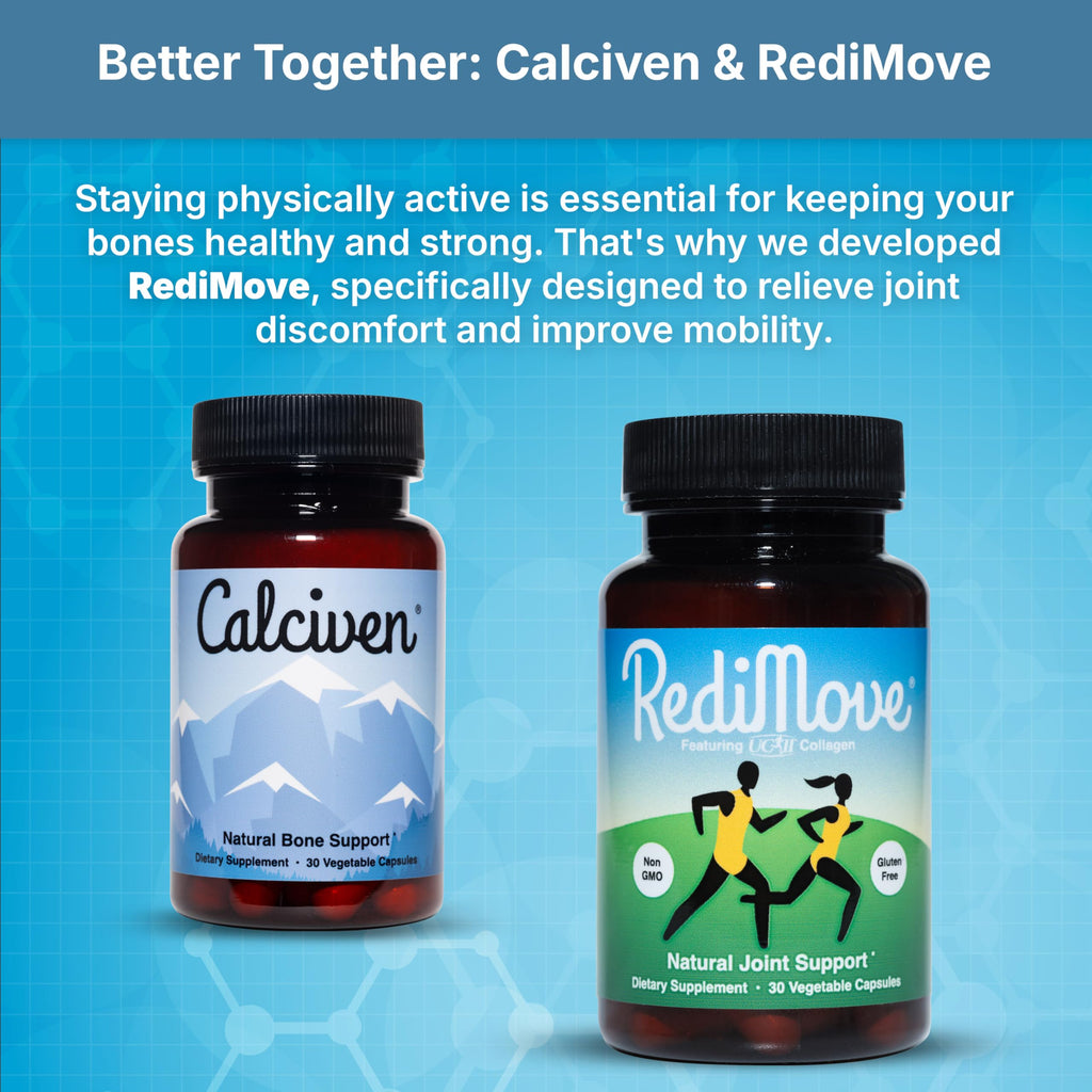 Calciven Natural Bone Support Supplement, Vegetarian, Gluten-Free | Complete Mineral Matrix with Calcium, Magnesium, and Absorption Factors to Promote Bone Density and Strength, 30-Day Supply