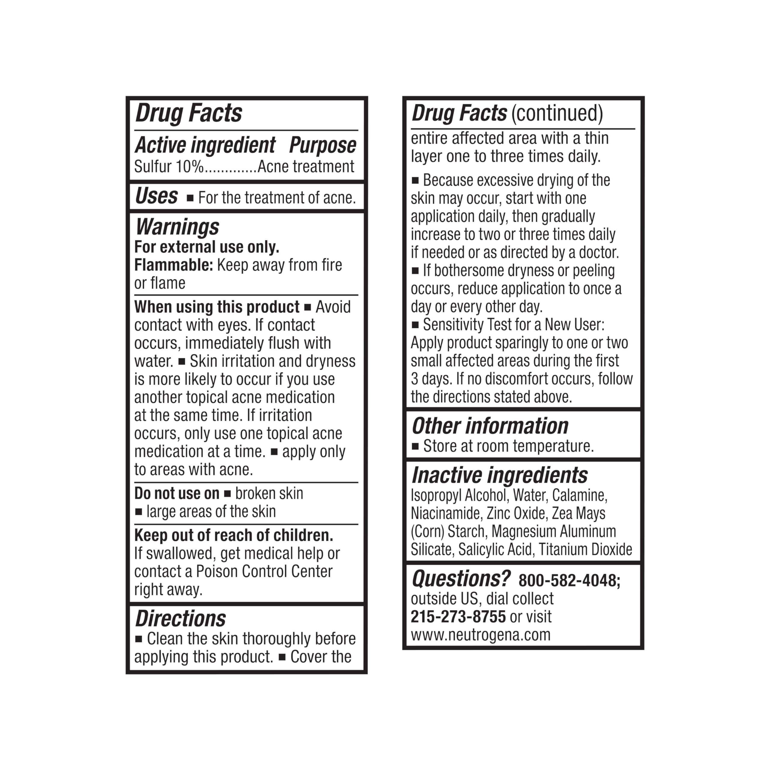 Buy now Neutrogena Stubborn Acne Spot Drying Lotion, Fragrance-Free Sulfur Acne Treatment Clears Acne By Drying Up & Shrinking Pimples, Paraben- & Oil-Free, 10% Sulfur & 4% Niacinamide, 1.0 fl. oz at indiglob india