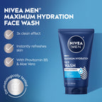 NIVEA MEN Maximum Hydration Face Wash, Provitamin B5 and Aloe Vera, 5 FL OZ | Hydrating Face Wash for Men, Provitamin B5 and Aloe Vera, Refreshes and Cleanses without Drying, Dermatologically Tested
