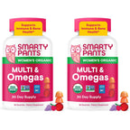 SmartyPants Organic Women's Multivitamin Gummies: Biotin, Probiotics, Methylfolate, Omega 3 (ALA), Vitamin D3, C, Vitamin B12, B6, A, K & Zinc, Inositol, Gluten Free, 120 Count (30 Day Supply)