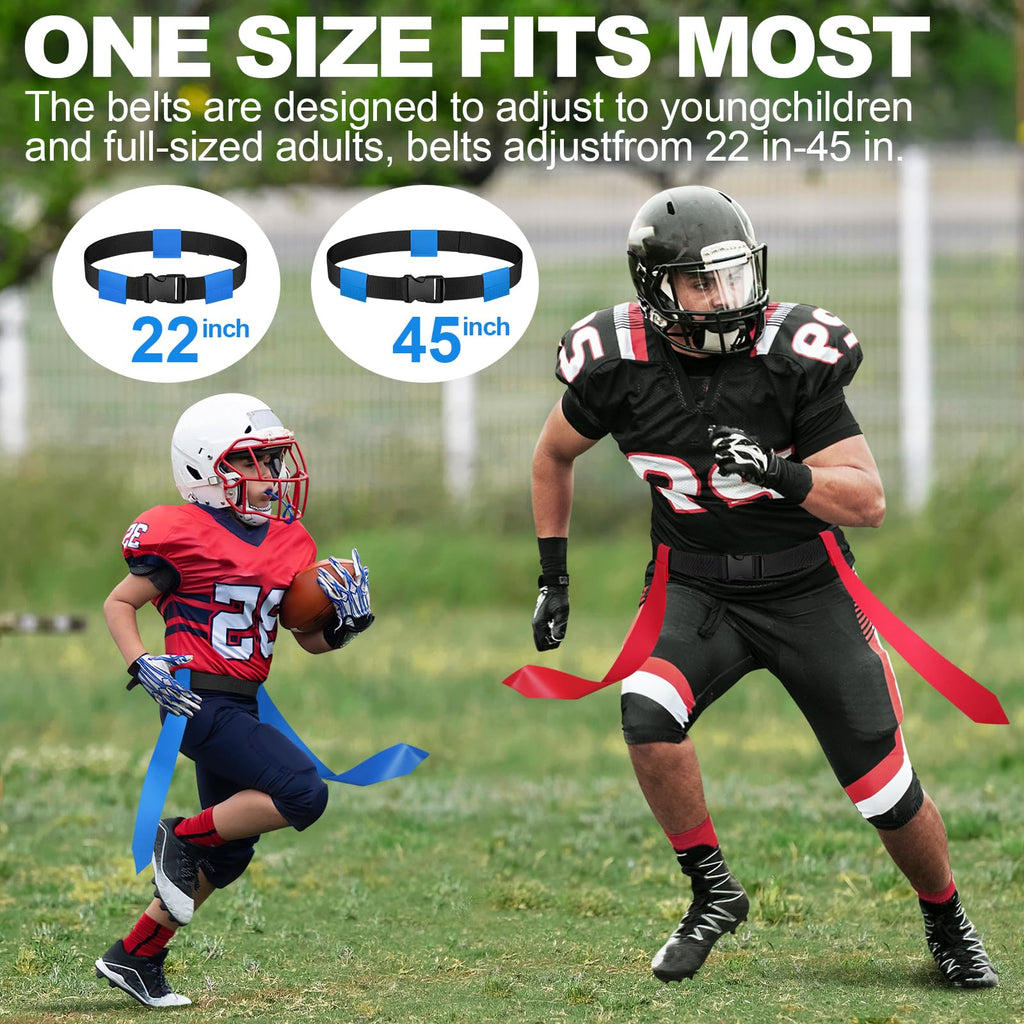 Flag Football Set, 14-Player Kit with 42 Flags, Size 3 Ball and Cones